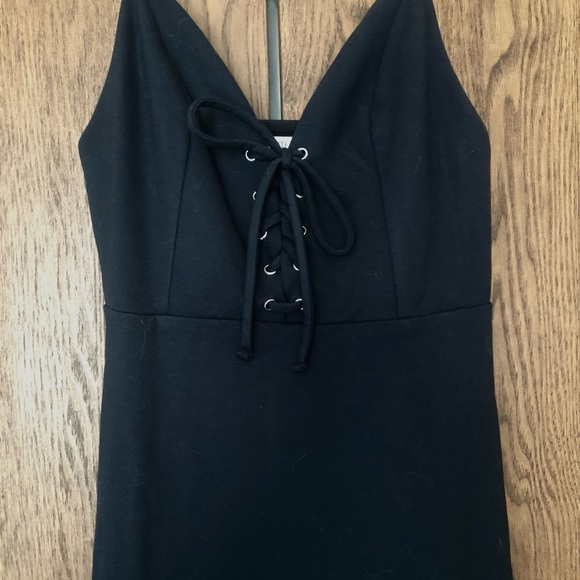 Urban Outfitters Black Lace Up Mini Dress - Picture 3 of 6